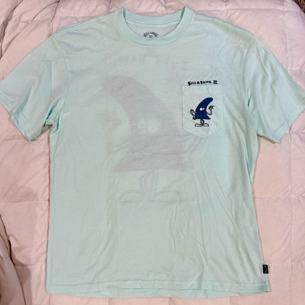 Billabong Graphic Tee in Mint Green - “Just Happy To Be Here”